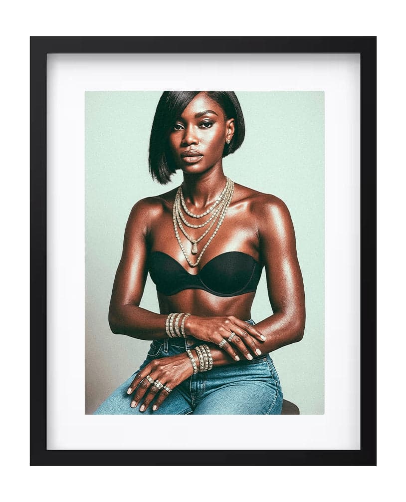BVULGARI DENIM | FINE ART PRINT shown to scale in a room