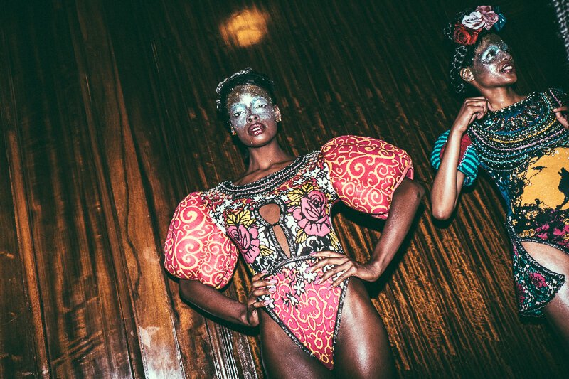 Performers backstage in couture, photographed by Buki Koshoni